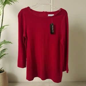 Kim Rogers Women's Red Mercur Novelty Casual Sweater Size Medium NWT